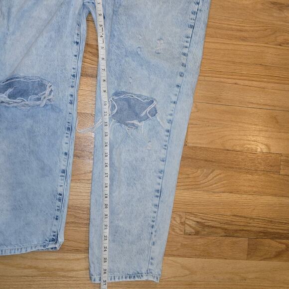 Zara baggy leg high rise distressed jeans sz US 12 UK 44 - Picture 5 of 7